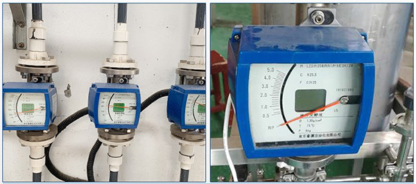 液晶顯示金屬管浮子流量計現場(chǎng)安裝使用圖