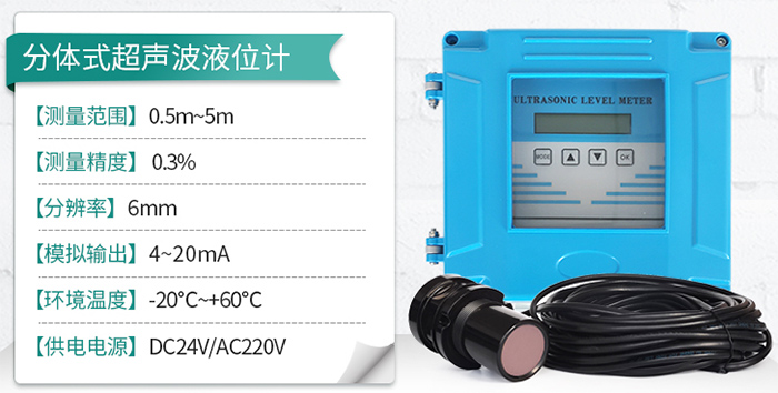智能型超聲波液位計分體式技術(shù)參數圖