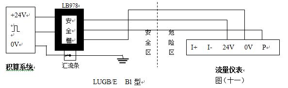 飽和蒸汽流量計防暴型渦街流量?jì)x表配線(xiàn)設計圖一